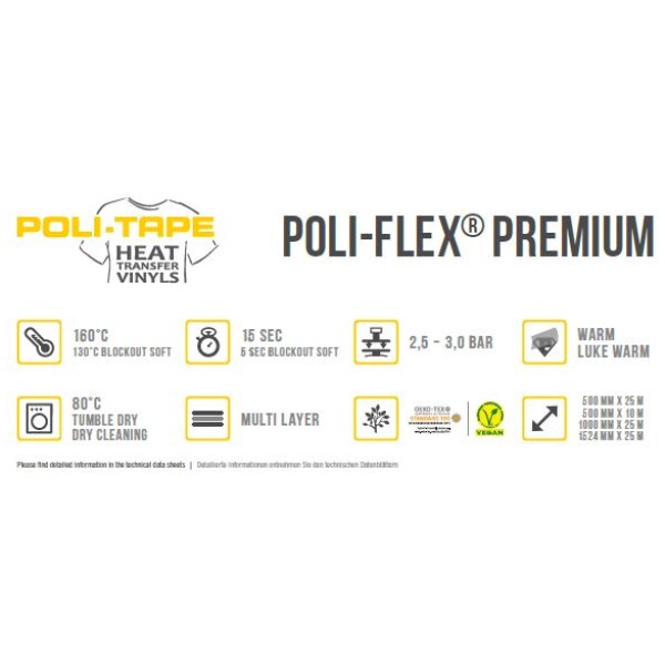 Poli-Flex Premium DIN A4 23,81 €/m² 21x30cm Flexfolie Textilfolie 