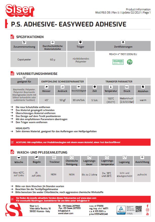Siser P.S. Adhesive 1